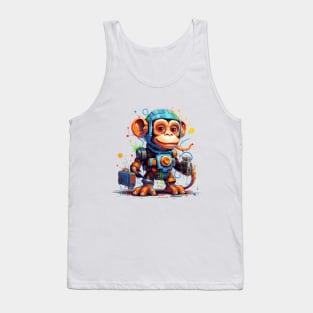 Cartoon monkey robots. T-Shirt, Sticker. Tank Top